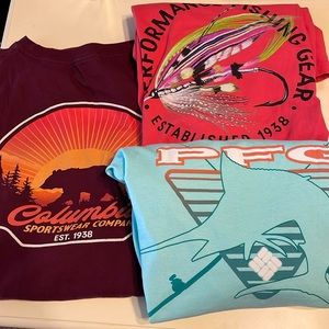 M XXL Columbia t shirts